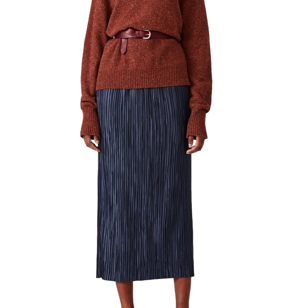 Tibi Navy Blue Pleated Skirt Size 8 - Picture 4 of 11